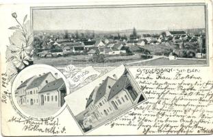 Szentelek, Stegersbach; Firma Steiner, Hauptgassentheil / Main street, Art Nouveau (small taer)