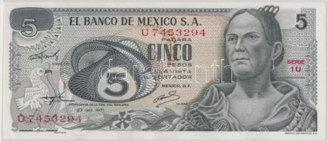 Mexikó 1971. 5P T:I- (kis saroktörés) Mexico 1971. 5 Pesos C:AU (small folded corn)