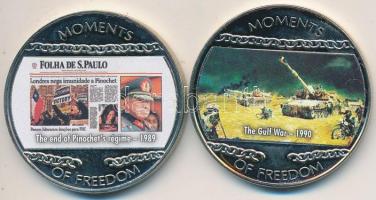 Libéria 2004. 10$ "Szabadság pillanatai - Pinochet rezsim vége 1989." + "Öbölháború 1...