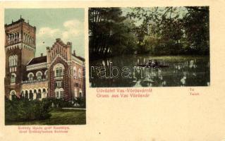 Vasvörösvár, Rotenturm an der Pinka; Erdődy Gyula gróf kastélya / castle, pond