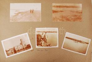 cca 1900-1910 Temesvár, Balaton nyaralások, strand jelenetek, összesen kb 80 db fotó albumlapokon / Photo collections