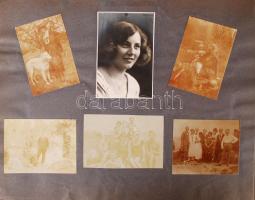 cca 1900-1910 Temesvár, Balaton nyaralások, strand jelenetek, összesen kb 80 db fotó albumlapokon / ...