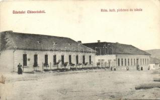 Chinorán, Kinorány Chynorany (Nyitrazsámbokrét); Katolikus plébánia és iskola / Catholic parsonage and shool(EK)