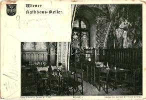 1899 Vienna, Wien I. Wiener Rathaus Keller / restaurant interior (b)