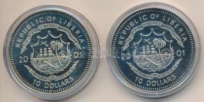 Libéria 2001. 10$ "Szabadság pillanatai - Tell Vilmos 14. század" + "Bécs felmentése ...