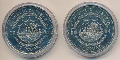 Libéria 2004. 10$ "Szabadság pillanatai - Sztálingrád ostroma 1943" + "Az algériai fü...