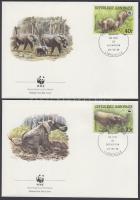 WWF Erdei elefántok sor 4 FDC, WWF Forest elephants set on 4 FDC