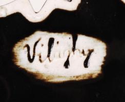 Asztali ceruzatartó, jelzett, 14x8 cm