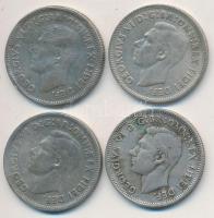 Ausztrália 1952. 1Sh Ag "VI. György" (4x) T:2,2-,3 
Australia 1952. Shilling Ag "Geor...