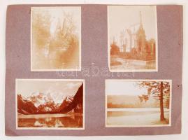 cca 1910 Érdekes fotók: Ismeretlen pályaudvar, hadifogoly, vasúti híd. 8 db 11x9 cm-es fotó