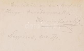 1914 Nagyvárad, Katona műtermi fotója, fotólap, hátoldalán feliratozva, 8x14 cm