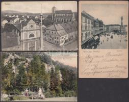 8 db RÉGI külföldi városképes lap; cseh / 8 old foreign town-view postcards; Czech