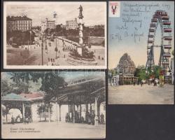 9 db RÉGI külföldi városképes lap; osztrák, német, szlovén / 9 old foreign town-view postcards; Austrian, German and Slovenian