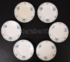 Villeroy & Boch 6 db kistányér, matricás, jelzett, kopott, d: 20 cm