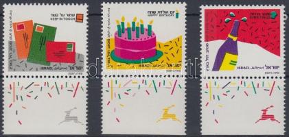 Üdvözlőbélyeg tabos sor, Greeting stamps set with tab