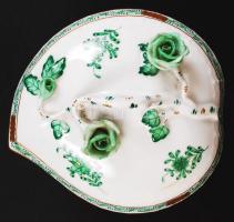 Herendi Apponyi mintás bonbonier, kézzel festett, jelzett, hibátlan, m:11 cm, 13×13 cm