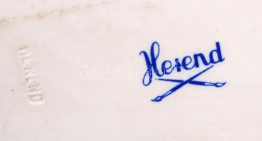 Herendi fésülködő akt, fehér mázas, jelzett, hibátlan, m:34 cm