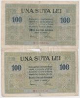 Románia / Német megszállás 1917. 100L (2x) T:III- Romania / German Occupation 1917. 100 Lei (2x) C:VG