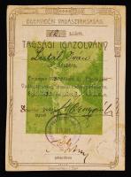 1930 Eger, Az Egervidéki Vadásztársaság névre szóló tagsági igazolványa