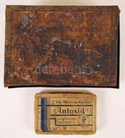 Dames szivarka doboz, rozsdás, Antoxid injekciós tok, fém, 13×9, 5×8 cm