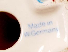 WGermany jelzésű porcelán gyertyatartó angyalka figurák, hibátlan, jelzett, m: 6,5 cm