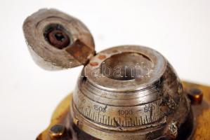 Egyedi készítésű asztali tintatartó, réz, 14×23 cm