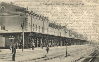 Aleksandrów pogr., Widok stacyi od Prus. / railway station (EK)