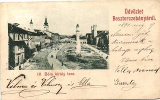 1899 Besztercebánya, IV. Béla király tere, gyógyszertár / square, pharmacy (EB)