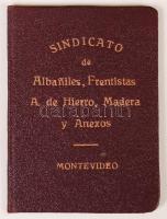 1937 Uruguayi Erdész és Köműves szakszervezet igazolványa tagsági bélyegekkel magyar állapolgár részére / Uruguay Union ID with membership stamps