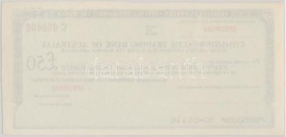 Nagy-Britannia DN "Ausztrál Nemzetközösségi Kereskedelmi Bank" 50Ł "SPECIMEN" ut...