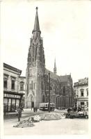 Eszék, Essegg, Osijek; piac, Philips rádió bolt, gyógyszertár, 2-es villamos, Miroslav Remenji fogorvos / market place, radio shop, pharmacy, tram, dentistry