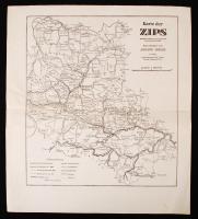 1941 A Szepesség német nyelvű térképe, hátoldalán a német, magyar és szlovák településnevekkel, Johann Loisch, 25x28 cm / 1941 Spiš (Zips) map, 25x28 cm