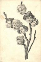 Lady heads on a catkin branch, B.K.W.I. 4032-3. (EK)