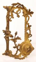Réz tétel, gazdagon díszített asztali tartók (hiányosak), összesen: 2 db, 19×9 cm (2×)