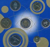 2000. 1Ft-100Ft 7klf db + 200Ft "Magyarország pénzérméi sorozat - Millenium" dísztokban T:...