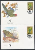 WWF papagájok sor 4 FDC WWF Parrots set 4 FDC