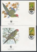 WWF papagájok sor 4 FDC WWF parrots set on 4 FDC