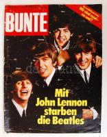 1980 A Bunte magazin, a Beatlesszel, John Lennon halálával foglalkozó külföldi újság / 1980 The Bunte newspaper about John Lennon's death