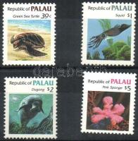 Marine animals 4 diff. stamps (with 1 set), Tengeri állatok 4 klf bélyeg (közte egy sor)