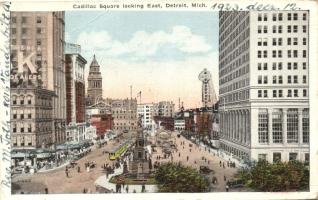 Detroit, Cadillac Square looking East, tram (fa)