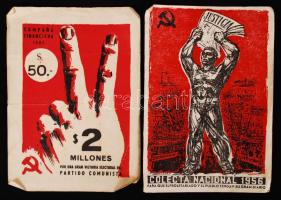 1955, 1962 Uruguay Kommunista Párt 2 db szórólap / Urugay Communist Party 2 flyers