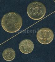 Ciprus 1990. 1c-20c (5xklf) forgalmi sor dísztokban T:BU Cyprus 1990. 1 Cent - 20 Cents (5xdiff) coin set in case C:BU