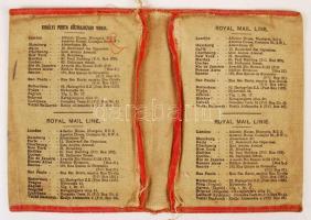 cca 1930 Az angol királyi posta reklámos szövet irattartó magyar szöveggel is / Royal Mail Line adve...
