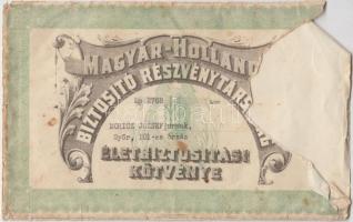 Budapest 1928. "Magyar-Holland Biztosító Részvénytársaság" életbiztosítási kötvénye eredet...