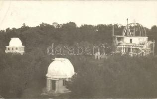 Budapest XII. Svábhegy, 2 db régi képeslap a csillagvizsgáló intézet kupoláiról, épülés előtt és után, photo