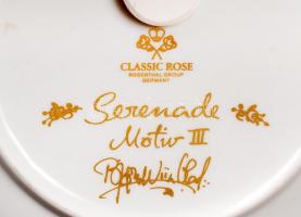 Classic Rose Rosenthal Group "Szerenád" porcelán fali dísztál, hibátlan, jelzett, d: 15 cm