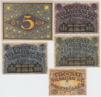 Budapest 1920. 50f + 1K + 2K + 5K + 10K "Világítási és Vízmű Rt." utalvány T:I