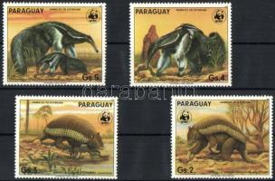 WWF paraguayi állatok bélyegek egy sorból (ujjlenyomat), WWF Paraguay animals stamps form 1 set (fingerprint)