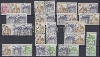 Castles 15 diff stampbooklet relations, Várak 15 klf bélyegfüzet összefüggés