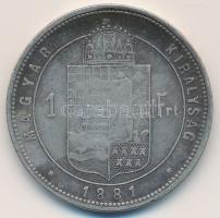 1881KB 1Ft Ag "Középcímer" T:3 Adamo M15